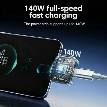 Intelligence 140W Auto-Disconnect USB-C Fast Charging Adapter with Safety Separator